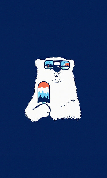 Polar bear, Minimal summer , Refreshing ry, Cool vibes HD phone wallpaper