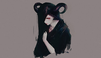 Anime Girl With Horn, anime-girl, anime, artist, artwork, digital-art, deviantart HD wallpaper