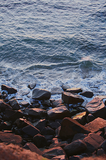 Nature, Water, Stones, Sea, Waves, Shore, Bank HD phone wallpaper