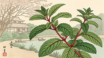 Peppermint Serenity: A Ultra, Peppermint, mint, botanical illustration, landscape, traditional HD wallpaper
