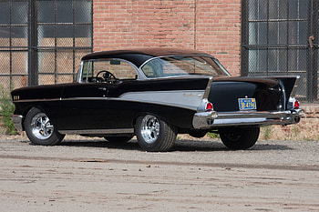 1957-Chevy, Bowtie, Black, Classic, GM HD wallpaper
