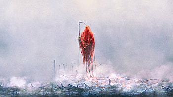 Creepy reaper, death, minimal art HD wallpaper