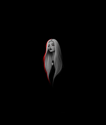 White hair, woman, long hair, minimal, art HD phone wallpaper