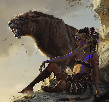 Girl and cat, art, aleksandra skiba, dark, fantasy, cat, girl HD wallpaper