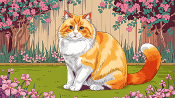 Charming Ragdoll: A Stunning Ultra, ragdoll, cat, orange (Color), flower, garden HD wallpaper