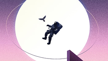 No Gravity, astronaut, artist, artwork, digital-art, pigeon HD wallpaper