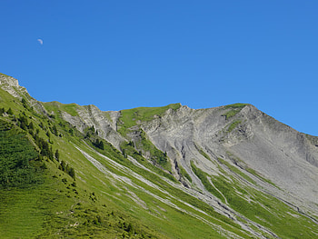 Landscape, Nature, Moon, Mountain, Slope HD wallpaper