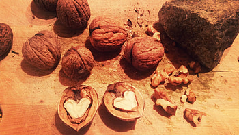 Food, Heart, Shell, Walnuts HD wallpaper