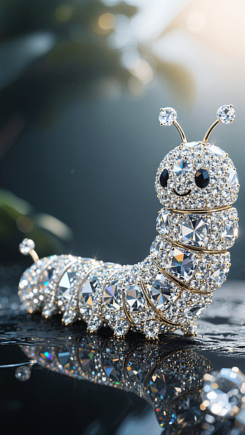 Bejeweled Caterpillar — Sparkle , crystal, jewelry HD phone wallpaper