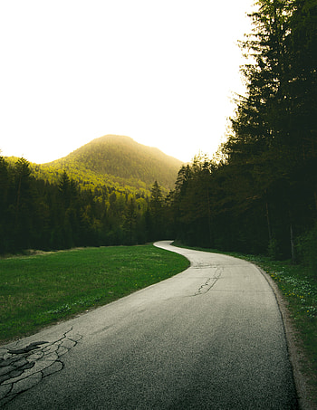 Beautiful day, road, mountain, landscape HD phone wallpaper