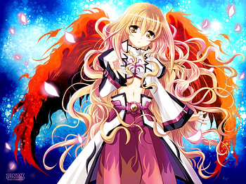 Cute Angel, wings, orginal, blonde, angel, girl, long hair HD wallpaper