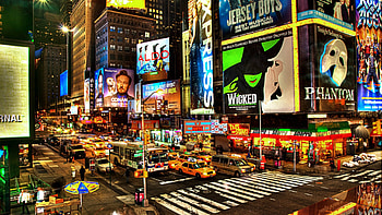 The Big City, new york, city at night, matropolis HD wallpaper