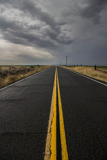 Nature, Grass, Horizon, Road, Markup, Asphalt HD phone wallpaper