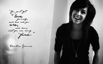 Christina Grimmie Quote, quote, grimmie, christinagrimmie, black and white HD wallpaper