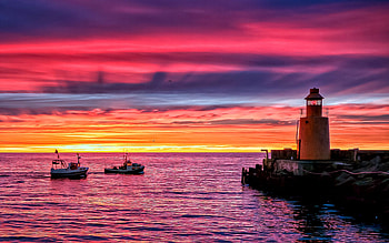 Lighthouse summer , , Serene backgrounds, Beach vacations HD wallpaper