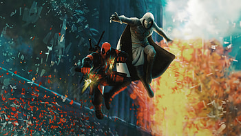 Deadpool And Moon Knight Unpredictable Alliance, deadpool, moon-knight, superheroes, artwork, digital-art, artist HD wallpaper