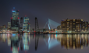 Rotterdam Maasboulevard view, Must-see skyline, Nein 7 viewpoint, Rotterdam travel HD wallpaper