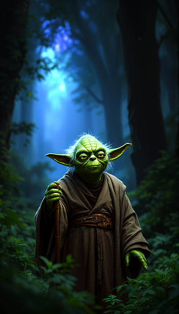 Yoda in the Mystic Forest – Stunning , Yoda, Star Wars, Jedi, forest, Science Fiction HD phone wallpaper