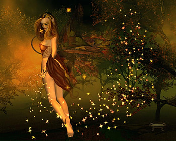Fairy Elf, abstract, fantasy, sparkles, elf, tree HD wallpaper