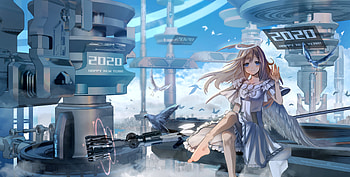 Mecha Original Blue, anime-girl, anime, artist, artwork, digital-art HD wallpaper