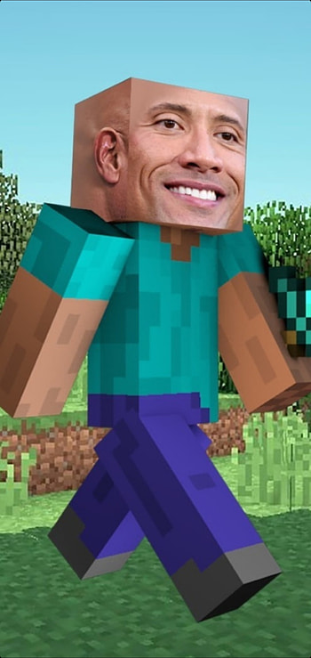 The Rockraft, minecraft, therock HD phone wallpaper