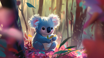 Koala : Adorable Forest Charm, Animal, koala, forest, cartoon, nature HD wallpaper