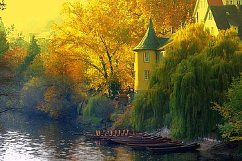 Hlderlinturm-Tower-Neckar-River, neckar-river, beautiful, hlderlinturm-tower HD wallpaper