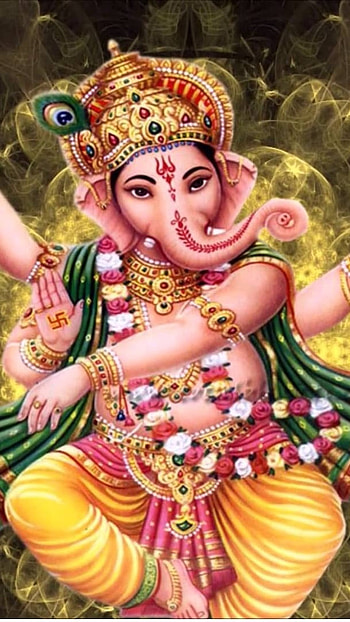 Ganesh God , Lord Ganesh, Painting HD phone wallpaper