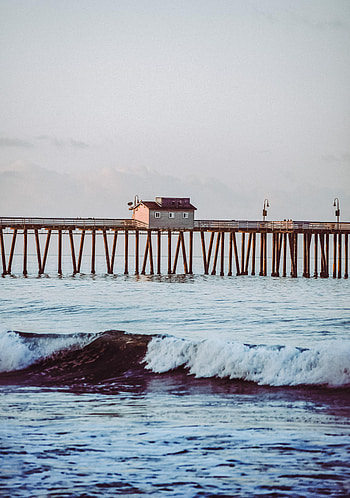 Nature, Water, Waves, Building, Bridge HD phone wallpaper