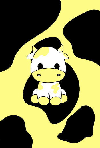 Yellow Cow Print, cute HD phone wallpaper