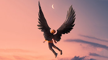 Angel Boy Living The Dream , angel, wings, artist, artwork, digital-art HD wallpaper