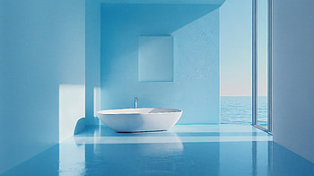 Minimalist Blue Bathroom - Ultra, minimalist blue, bathroom, modern design HD wallpaper