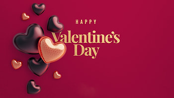 Valentine's Day Background, hearts, 3d, red background, valentines day, shapes HD wallpaper