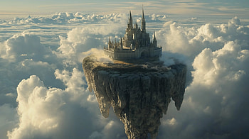 castle, cloudscape, fantasy HD wallpaper