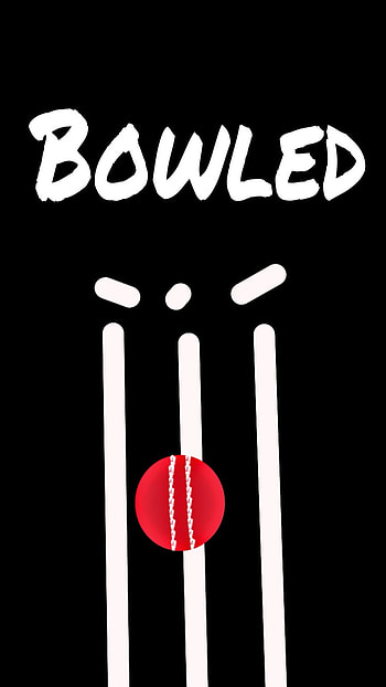 Bowled, bat and ball, sports, black, Cricket , red, Cricket, black , cricket , sports , sports , black and white, black , Bowl HD phone wallpaper