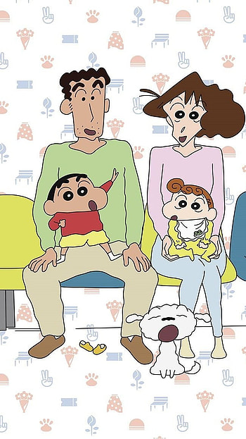 Shinchan Family, Simple Background HD phone wallpaper