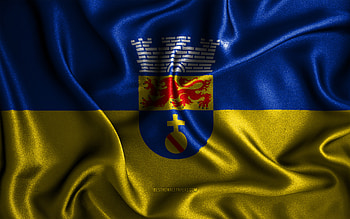 Olinda flag, , silk wavy flags, brazilian cities, Day of Olinda, Flag of Olinda, fabric flags, 3D art, Olinda, cities of Brazil, Olinda 3D flag HD wallpaper