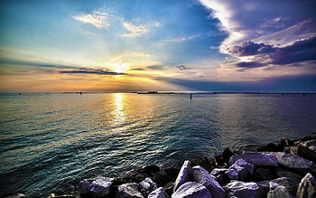 Landscape, Nature, Sunset, Sea HD wallpaper