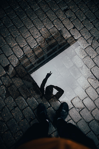 Silhouette, Miscellanea, Miscellaneous, Legs, Human, Person, Puddle, Gesture HD phone wallpaper
