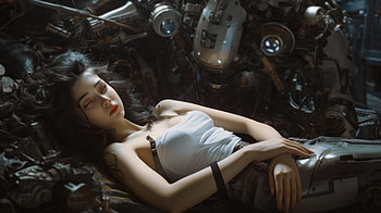 Cyborg Girl Sleeping, cyborg, ai-girls, ai, scifi, artist, artwork, digital-art HD wallpaper