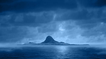 Island in the blue night HD wallpaper