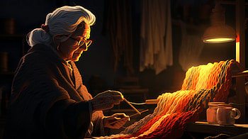 AI Art Grandmother Knitting -, AI Art, woman, Grandmother, knitting HD wallpaper
