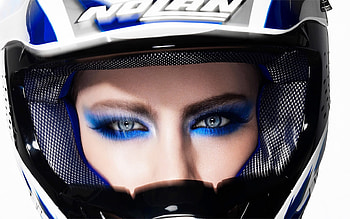 Eyes From a Helmet, blue, pretty, helmet, face, Eyes HD wallpaper