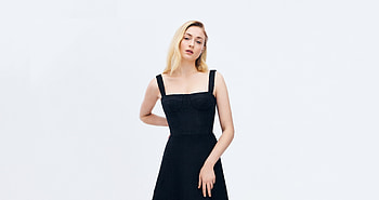 Sophie Turner, black dress, gorgeous, Instyle HD wallpaper