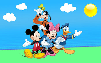 Donald Duck, Mickey and Minnie Mouse, Goofy HD wallpaper