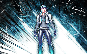Green style, grunge art, Fortnite Battle Royale, Fortnite characters, blue abstract rays, Green style Skin, Fortnite, Green style Fortnite HD wallpaper