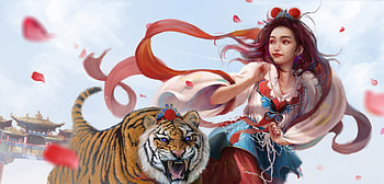 Flying a kite, frumusete, art, tiger, kite, wind, summer, fantasy, red, luminos, vara, uc0235c88 HD wallpaper