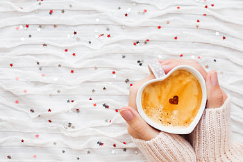 Heart Shaped Coffee Cup In Hands, coffee, cup, love, heart HD wallpaper