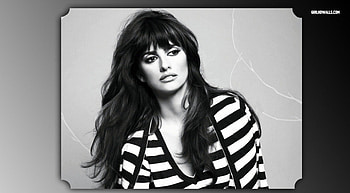 penelope cruz, bw, cute, model, tshirt HD wallpaper