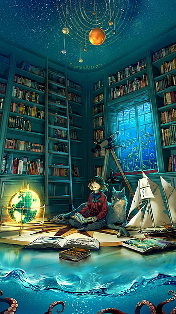 ship, water, wolf, little girl, fantasy, dream HD phone wallpaper